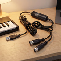 Plug and Play USB to MIDI Cable Driver-Driverless USB to MIDI Cable Converter Wide Compatibility Adapter Stable for Music Producers, Musicians, Home Studio, Keyboard Practice