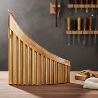 15 Pipe Bamboo Flute Standard Pitch Bamboo Flute Portable Tunable Panpipes for Students, Home Study