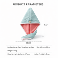 Microfibre Towel Wrap for Women, Super Absorbent Turban for Adults, Lightweight Fleece Post Bath 25 x 60 cm