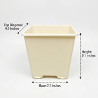 Bulb Planter Square Planter Resin Planter, Breathable Planter for Indoor Plant Pot Use, Simple Style Outdoor Pot and Tray Set with Drip Tray