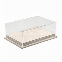 Transparent Clear Model Car Display Case Leather-Like Finish Car Model Display Case Stitched Slimline