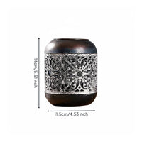 European Inspired Hollow Metal Candle Holder Romantic Atmosphere Vintage Design Tealight Holder Cutout Pattern Candle Lantern for Wedding, Dinner Party, Tabletop