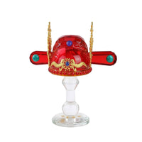 Crystal Hat Figurine Clear Crystal Ornament Ornate for Entryway Table, Office Desk
