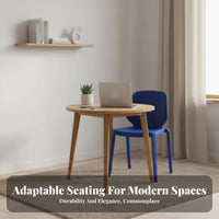 Thickened Design Armless Stacking Chair Ergonomic Backrest Stackable Monobloc Chair Long-Lasting Construction Household Furniture Heavy-Duty for Small Apartment Dwellers, Business Owners, Dining Room, Restaurant, Kitchen, Office