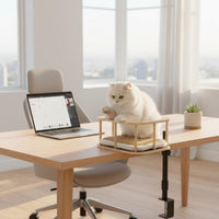 Desktop Cat Perch Bed Rotating Cat Desk Perch Liftable Pet Accessory for Desktop, Indoor