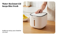 Moisture-Proof Rice Storage Container Safe Sealed Rice Bin Single-Press Access Lid for Pantry, Kitchen Countertop