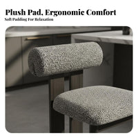 Retro Design Upholstered Counter Stool with rear supportrest Nordic design Woven rear supportrest Bar Stool Footrest Included High Chair Ergonomic for Homeowners, Interior Designers, Business Owners, Restaurant, Coffee Shop, Reception Desk, Dining Room