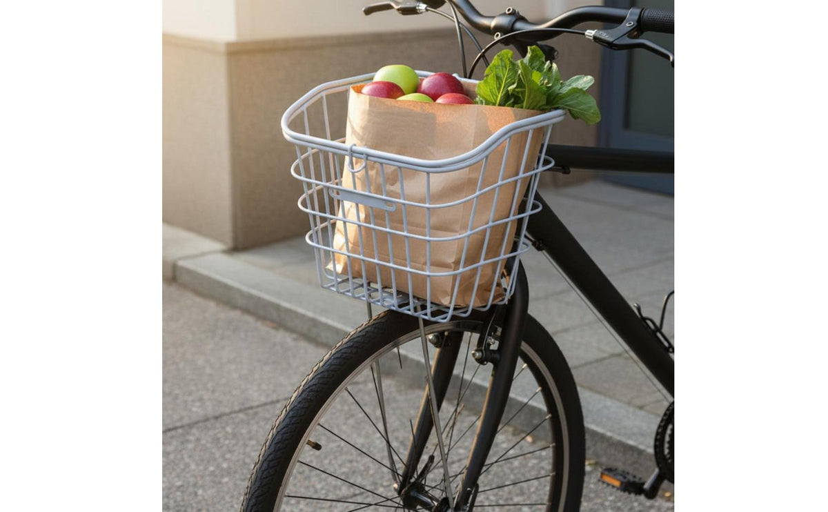 Disc Brake Compatible Mountain Bike Front Carrier Heavy Duty Front Bike Rack Solid Construction for Commuters, Commuting, Grocery Shopping