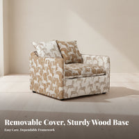 Down Feather Filling Horse Pattern Settee Removable and cleanable Cover 2-Seater Settee Padded padding Loveseat adaptable Use for Homeowners, Apartment Dwellers, Interior Designers, Living Room, Bedroom, Entryway, Office