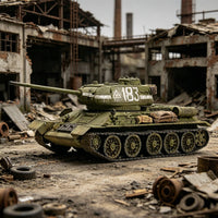 T-34/85 Tank Model Unpainted 1/72 Scale Tank Model Includes Decals for Display Shelf