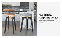 Rotating Wooden Stool with Woven Seat full Wood Bar Chair mid-centuryera Modern Design Home Seating Built-in Footrest for Restaurant Owners, Homeowners, Interior Designers, Kitchen Island, Cafe, Dining Area
