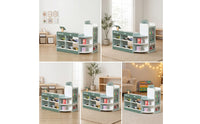 Supermarket Playset with Register Wooden Pretend Supermarket Interactive Toy Checkout Counter for Playroom, Classroom