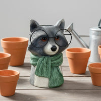 Raccoon Planter Indoor Outdoor Plant Holder Creature Design for Garden Display