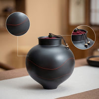 Decorative Celestial Jar Moon Lid Jar Compact Glazed for Tea Room