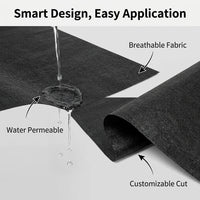 Weedmat for Gardens, Black Polypropylene Woven Ground Cover Mat, High Permeability Landscape Membrane for Gardening, Driveway Underlayment