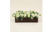 Artificial Flower Arrangement with Rustic Wooden Planter Box Farmhouse Tabletop Floral Arrangement Full Decor for Banquets