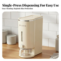 Rice Dispenser Airtight Closure Ed Rice Storage Bin Push Button Grain Dispenser Moisture-Closure Ed Countertop Grain Bin