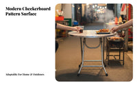 Foldable Design Round Folding Dining Table Space-Saving Round Folding Dining Stand sturdyDuty Portable Furniture Easy to Clean Surface for Apartment Dwellers, Small Business Owners, Outdoor, Balcony, Restaurant, Barbecue