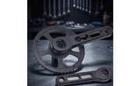 Bike Crankset with Guard Plate Low-Maintenance Belt Drive Crankset High Strength Crank Arm Set for Kids