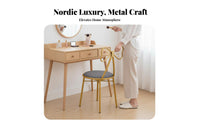 Bow Back Dressing Stool Vanity Chair Round Padded Vanity Seat Light Luxury Bedroom Furniture for Women, Dressing Room, Nail Salon