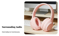Over Ear Headphones TF Card Slot Foldable Headset Sound Gaming Headset for Users, Travel, Office