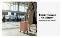 360-Degree Wheels Front-Opening Carry-on Combination Lock Trolley Case Lightweight Wheeled Luggage Airline Approved for Frequent Flyers, Vacationers, Business Professionals, Airport, Vacations, Short Getaway Getaways, Train Journeys