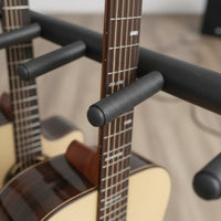 Locking Casters 5-Guitar Rolling Stand Foam Padded Foldable Guitar Rack on Wheels Universal Fit 5-Slot Instrument Display Stand for Band Members, Musicians, Studio, Stage, Music Room