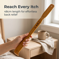 Bamboo Back Scratcher and Head Massager with Extendable Rake