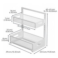Pull-out Cabinet Organizer Versatile Adjustable Rack Large Capacity 2-Tier Sliding Basket Organizer for Kitchen, Pantry, Lavatory