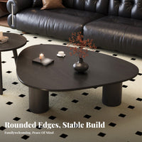 Minimalist Design Asymmetrical Low Table Sturdy Construction Home Furniture Easy to Clean Interior Furnishing High-Gloss Finish for Apartment Dwellers, Homeowners, Living Room, Lounge Area