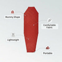 Camping Mat and Sleeping Mat for Outdoor Comfort, Self-Inflating Camping Mattress with Carry Bag, PVC Material 180x50x3cm, Picnic or Beach Mat