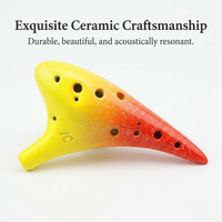 12 Hole Alto Musical Instrument Gift for Adults, Beginners Professional Ocarina Flute, Beautiful Sound Wind Instrument, Portable Size, Fresh Yellow