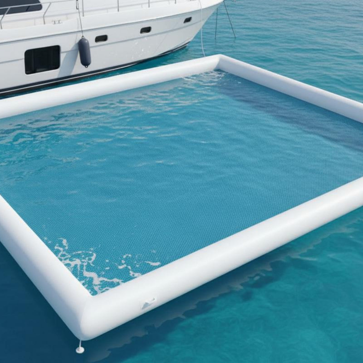 Wear-Resistant Inflatable Yacht Slide Quick Inflation & Deflation Floating Sea Slide Compact Storage Water Sports Equipment Sturdy Molded Handles for Ocean, Lake