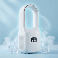 Desk Fan with Digital Display Compact Bladeless Small Fan for Students, Bedroom