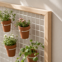 Wall Mounted Wooden Plant Shelf, Rustic Square Wall Planter for Balcony & Liv Room, Small Space Home Decor Shelf