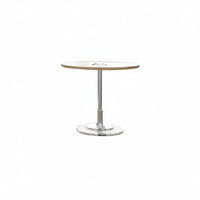 Cream and fashion circular table with Transparent Legs Rounded Edges Living Room Furniture Modern Design Space-Saving Look for Apartment Dwellers, Interior Decorators, Office Managers, Small areas, Lounge Area, Bedroom