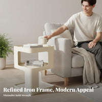 Modern design C-Shaped Snack Table Minimalist Aesthetic Household Furniture Space-Saving Multi-Functional for Apartment Dwellers, Homeowners, Students, Living Room, Bedroom, Small Spaces, Home Office
