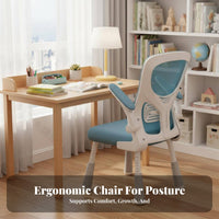 Adjustable Height Ergonomic Kids Study Chair Stable Frame Student Seat Breathable spinerest children's Furniture Soft Padding for Students, Girls, Parents, Studying, academic tasks, at a Desk, Bedroom