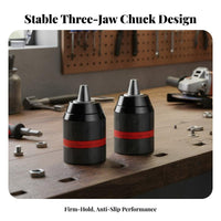 automaticLocking Angle Grinder to 3-Jaw Chuck Adapter High-Strength Drill Converter 1.5-10mm Clamping Range Power Tool Accessory long-durableing for DIY hobbyists, Professionals, Drilling, Home upgrading, Metalworking, Woodworking