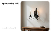 Retro Theme Wall Sconce Versatile Decor Vintage Wall Mounted Candelabra Elegant Accent Hanging Taper Candle Holder for Hallway, Corridor, Living Room