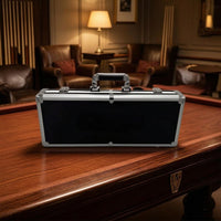 Aluminum Alloy Frame Snooker Cue Case Metal Latches Billiard Cue Case Reinforced Corners Sports Gear Storage Textured Exterior