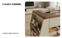 3-Tier foldable Utility cart Easy Mobility Mobile End Table for Living Room