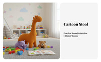 High-Elastic Sponge Filling Knitted Dog-Shaped Stool Soft and Comfortable Dinosaur-Shaped Seat Easy to Clean children's Furniture Versatile Use for Toddlers, Adults, Parents, Entryway, Playroom, Nursery, Living Room