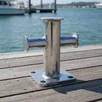 Boat Bollard with Cross Head Mirror Polished Cross Bollard Heavy Duty Mooring Cleat for Marinas
