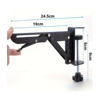 2 Pieces Under Desk Keyboard Tray Support Bracket Adjustable Desk Bracket with Clamp Heavy-Duty Tray for Telecommuters