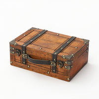 Decorative Suitcase Chest Portable Vintage Storage Trunk Versatile Storage Box with Handle for Photographers, Collectors, Photo Shoots