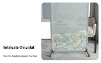 Movable Pleated Panel Partition Chinese Traditional Design Room Divider Vintage Aesthetic Folding Screen Portable for Apartment Dwellers, Home Decorators, Renters, Bedroom, Entryway, Tea House, Office