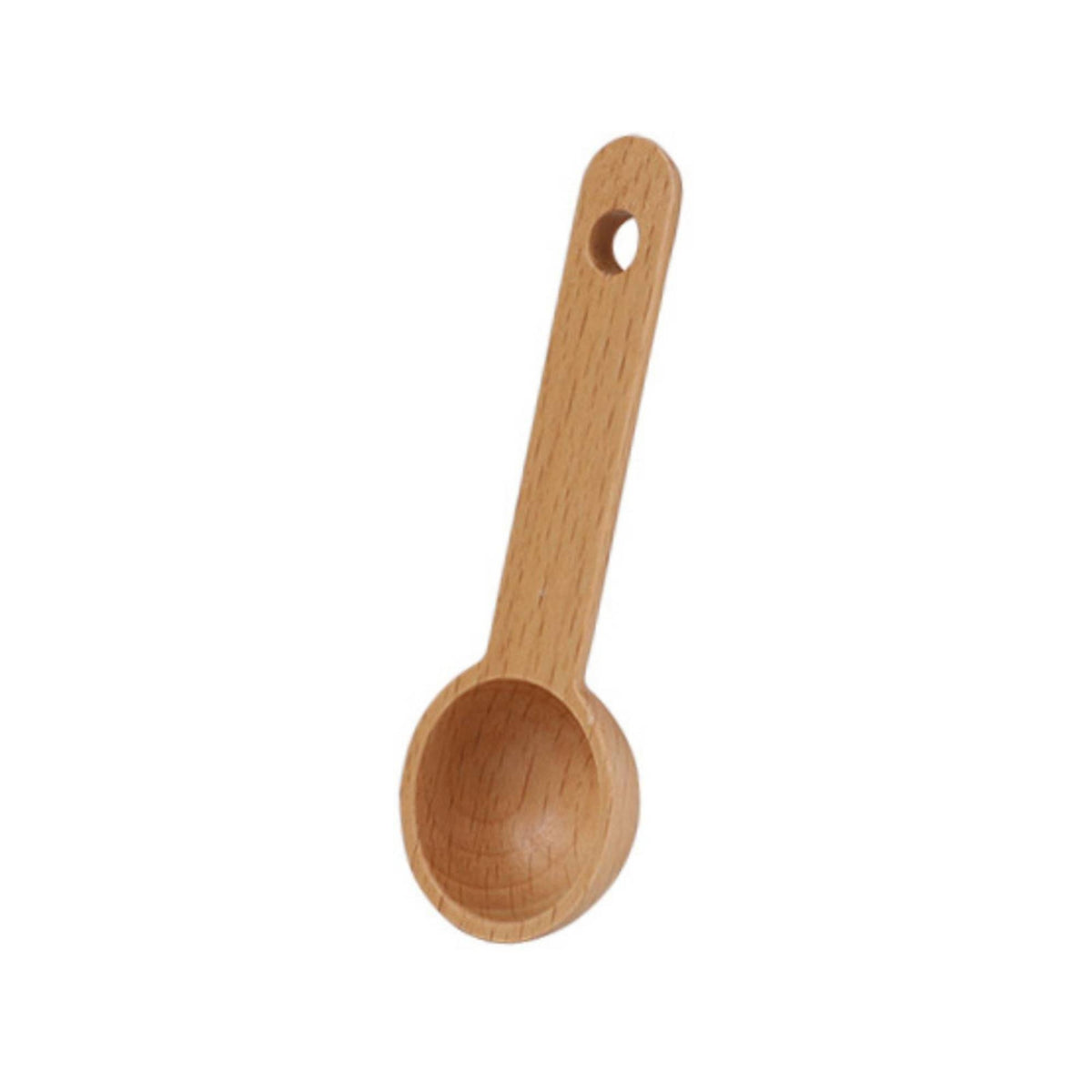 Beech Wood Wooden Measuring Spoon Round Bowl Measuring Spoon with Hanging Hole Accurate Eco-Friendly for Bakers, Home Cooks, Cooking