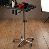 Rolling Salon Tray Cart Bowl Slots Height Adjustable Trolley Top Professional Storage for Stylists