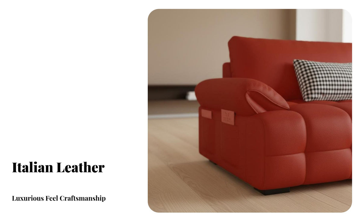 Lowheight L-Shaped Sofa Italian Minimalist Design Living Room Furniture Anti-Collapse construction Couch for Families, Apartment Dwellers, Lounge Area